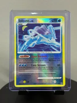 Pokemon TCG Suicune 19/132 DP Secret Wonders Rare Holo Bleed - Image 1