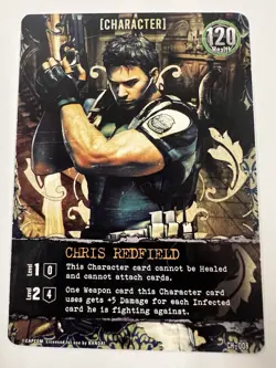 Resident Evil Deck Building Game Chris Redfield #CH-008 PROMO Card NM-MT Unused - Image 1