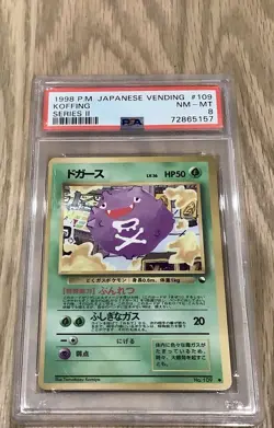 Pokemon Card Koffing Vending Series 2 PSA 8 Japanese 1998 - Image 1