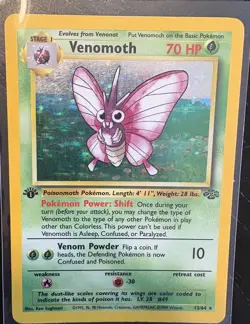 1st Edition Venomoth 13/64 Jungle Set Holo Rare Vintage 1999 Pokemon Card - Image 1