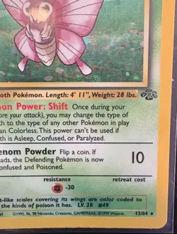 1st Edition Venomoth 13/64 Jungle Set Holo Rare Vintage 1999 Pokemon Card - Image 4