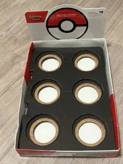 Pokemon Trading Card Game PokeBall Tin Storage Display With Sign (box only) - Image 1