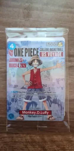 One Piece Monkey D. Luffy US Voyage College Basketball Card SEALED - Image 1