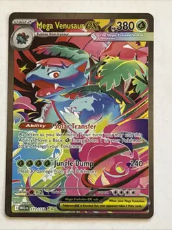 Pokemon Mega Venusaur EX Full Art Holo Me01 Mega Evolution 177/132 Card NM/MINT - Image 1