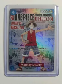 One Piece College Basketball US Voyage Monkey D. Luffy Promo Card - Holo - Image 1