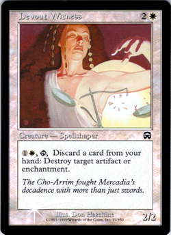 MTG Devout Witness Mercadian Masques 17/350 Regular Common, Never Played, FOIL - Image 1