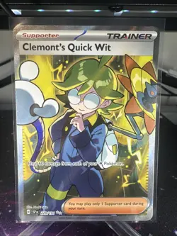 Pokemon TCG Clemont's Quick Wit 229/191 Surging Sparks Ultra Rare Card NM/M - Image 1