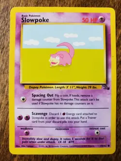 Pokemon WOTC Slowpoke 55/62 Fossil Set UNLIMITED Common NM - Image 1