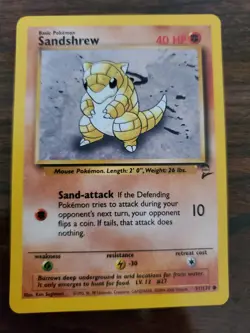 Sandshrew 91/130 Base Set 2 Pokemon Card MINT/NM+ - Image 1