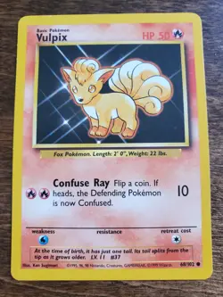 68/102 | Vulpix | WOTC Base Set | Pokemon Card | NM - Image 1