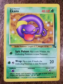 Pokemon Card Ekans 46/62 Fossil Set WOTC 1999 Near Mint - Image 1