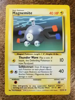 MAGNEMITE - Base Set - 53/102 - Common - Pokemon Card - Unlimited - 1999 - NM - Image 1