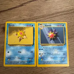 Pokemon TCG Starmie 64/102 & Staryu 65/102 Base Set LP - Image 1