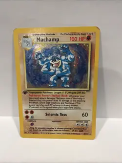 Pokemon TCG Machamp Holo Rare 1st Edition Base Set 8/102 - Image 1