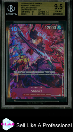 SHANKS SR/(EN VERSION 2ND ANN. SET) 2025 ONE PIECE PRM OP09004 BGS 9.5 - Image 1