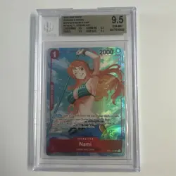 BGS 9.5 Nami Alt Art Pre Errata Wave 1 Alpha OP01-016 "REVEAL 1..." One Piece - Image 1
