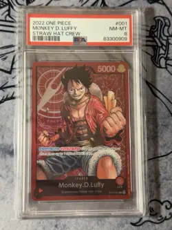 2022 ONE PIECE STARTER DECK-STRAW HAT CREW St01 001 MONKEY D LUFFY PSA 8 - Image 1