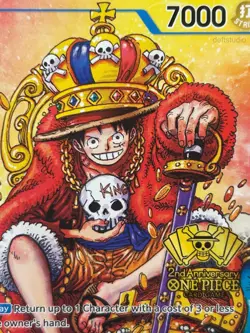 • Monkey.D.Luffy • P-043 2nd Anniversary Stamped Promo One Piece TCG NM - Image 2