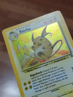 Raichu 14/62 Holo Fossil Pokemon Card TCG WOTC MP - Image 2
