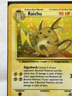 Raichu 14/62 Fossil Unlimited Rare Holo Pokemon Card TCG #V1 - Image 3