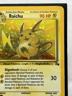 Raichu 14/62 Fossil Unlimited Rare Holo Pokemon Card TCG #V1 - Image 4