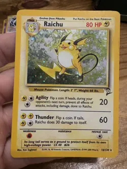 Pokemon TCG Raichu Holo 16/130 Base Set 2 - Image 2