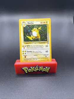 #5 Raichu 16/130 Base Set 2 2000 Holo Rare SWIRL WOTC Pokemon Card TCG NM - Image 1