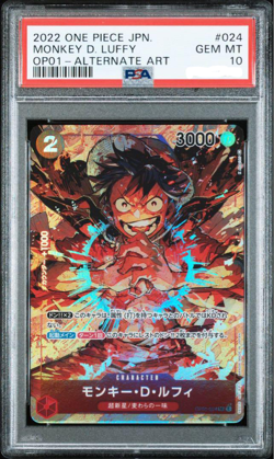 PSA10 ONE PIECE Monkey D. Luffy OP01-024 SR Parallel FOIL ROMANCE DAWN Card Game - Image 1