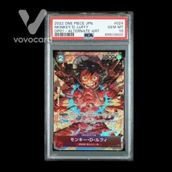 PSA 10 One Piece Cards Game - Monkey D. Luffy OP01-024 SR ROMANCE DAWN Japan - Image 1