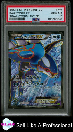 FA/KYOGRE EX TIDAL STORM-1ST ED. POKEMON JAPANESE XY TIDAL STORM 2014 072 PSA 10 - Image 1