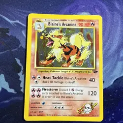 Pokemon TCG Blaine's Arcanine Holo Rare Card Gym Challenge 1/132 MP - Image 1