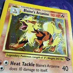 Pokemon TCG Blaine's Arcanine Holo Rare Card Gym Challenge 1/132 MP - Image 2