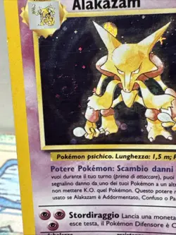 Pokemon TCG Alakazam Base Set Holo Card 1/102 Unlimited Rare (Swirl) - Image 2
