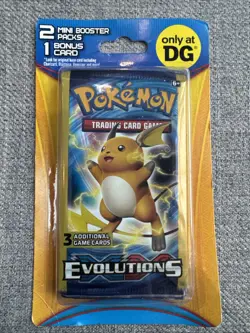 Pokemon XY EVOLUTIONS DG Mini Booster Blister 2 Mini Booster 1 Bonus Card Sealed - Image 1
