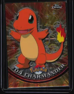 CHARMANDER #04 2000 TOPPS CHROME SERIES 1 HOLO FOIL POKEMON TV ANIMATION CARDS - Image 1