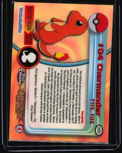 CHARMANDER #04 2000 TOPPS CHROME SERIES 1 HOLO FOIL POKEMON TV ANIMATION CARDS - Image 2