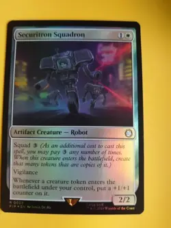Securitron Squadron PIP Rare 0023 Magic the Gathering Card. Robot foil - Image 2