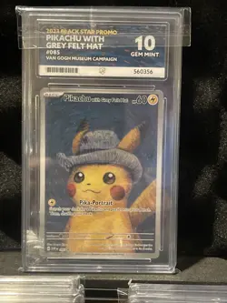 ACE 10 Pikachu With Grey Felt Hat - Van Gogh Museum Promo Pokemon Card - Image 1