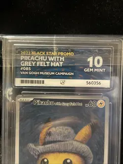 ACE 10 Pikachu With Grey Felt Hat - Van Gogh Museum Promo Pokemon Card - Image 4