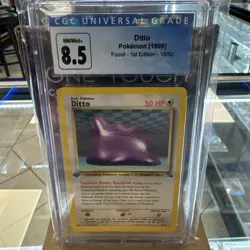 CGC 8.5 NM/MINT+ Ditto 1st Edition Non Holo Rare Fossil #18 Pokemon Card 1999 - Image 1