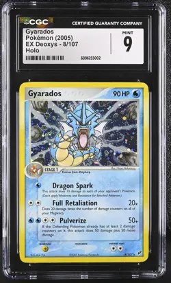 CGC 9 MINT Gyarados 2005 EX Deoxys 8/107 Holo Pokemon Card - Image 1