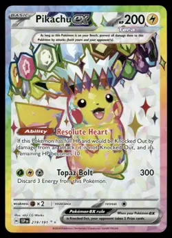 Pokemon Cards Pikachu ex 219/191 Surging Sparks Ultra Rare NM *1 - Image 1