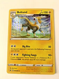BOLTUND - 075/202 Sword & Shield - Pokemon Card - HOLO - Ultra Rare - NM/M - Image 2