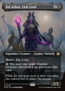 [1x] Zul Ashur, Lich Lord - Borderless Near Mint, English Foundations Singles MT - Image 1