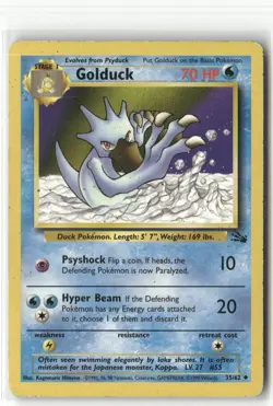 Pokemon Golduck Uncommon Fossil 35/62 - Image 1