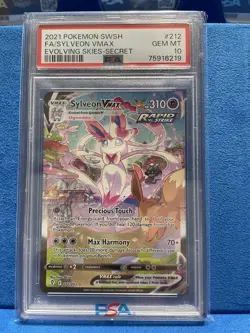 Pokemon Sylveon VMAX Evolving Skies Secret Rare Full Alt Art #212 PSA 10 - Image 2