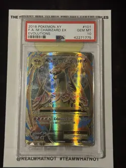 2016 Pokemon XY Full Art M Charizard EX Evolutions #101 PSA 10 GEM MT - Image 1