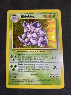 Pokemon TCG Nidoking Base Set Holo 11/102 Near Mint Worth Grading Possible 10 - Image 1