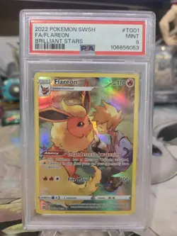 2022 POKEMON SWORD & SHIELD BRILLIANT STARS FULL ART EEVEE & FLAREON PSA 9 - Image 2