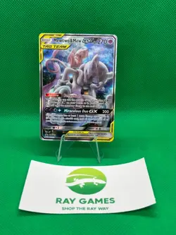 Pokemon TCG Mewtwo & Mew GX SM191 Black Star Promo Holo Tag Team DMG - Image 1